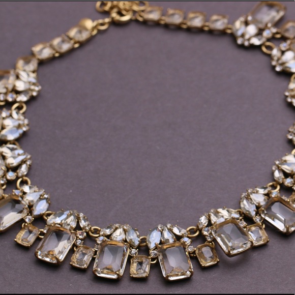 J.crew Cluster Drop Crystal Statement Necklace - Picture 2 of 6
